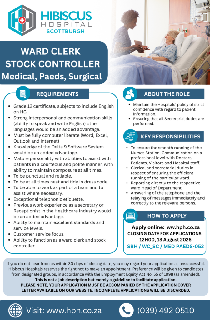 Ward Clerk Stock Controller