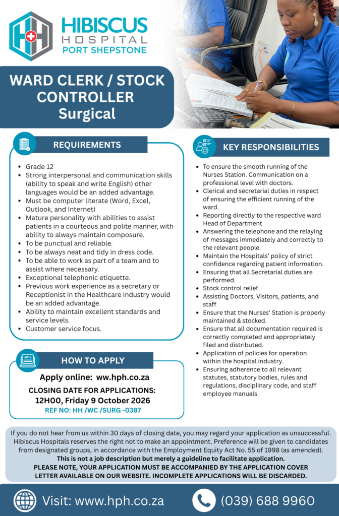 Ward Clerk Stock Controller